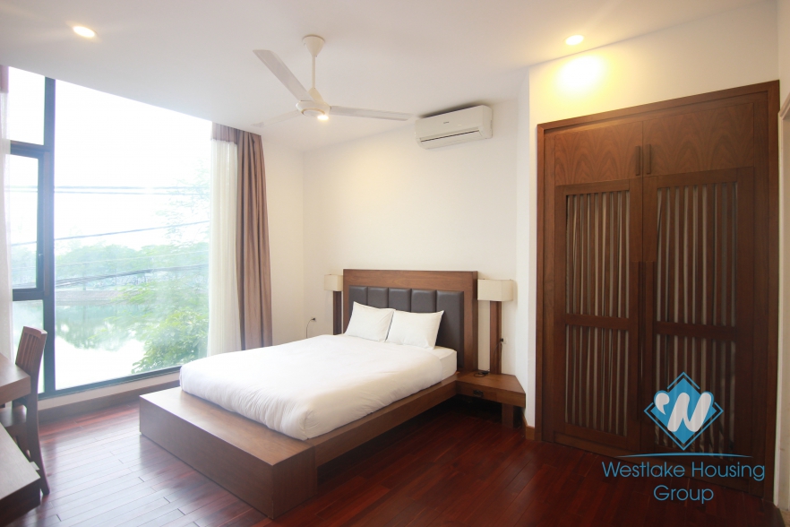 Tay Ho - Lake side apartment for rent with balcony and open living room